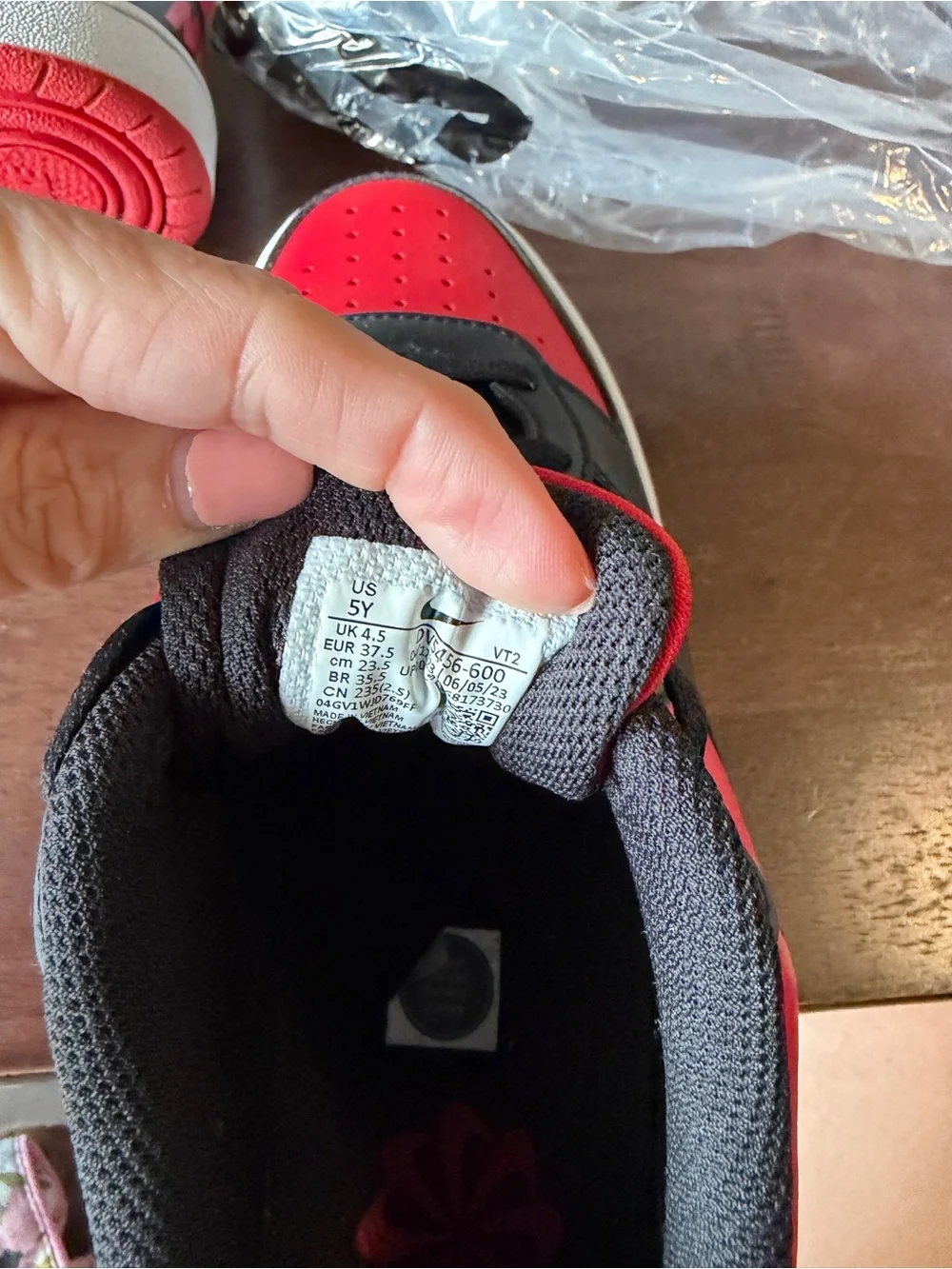Nike Kids Red and Black Lace-Up Sneakers